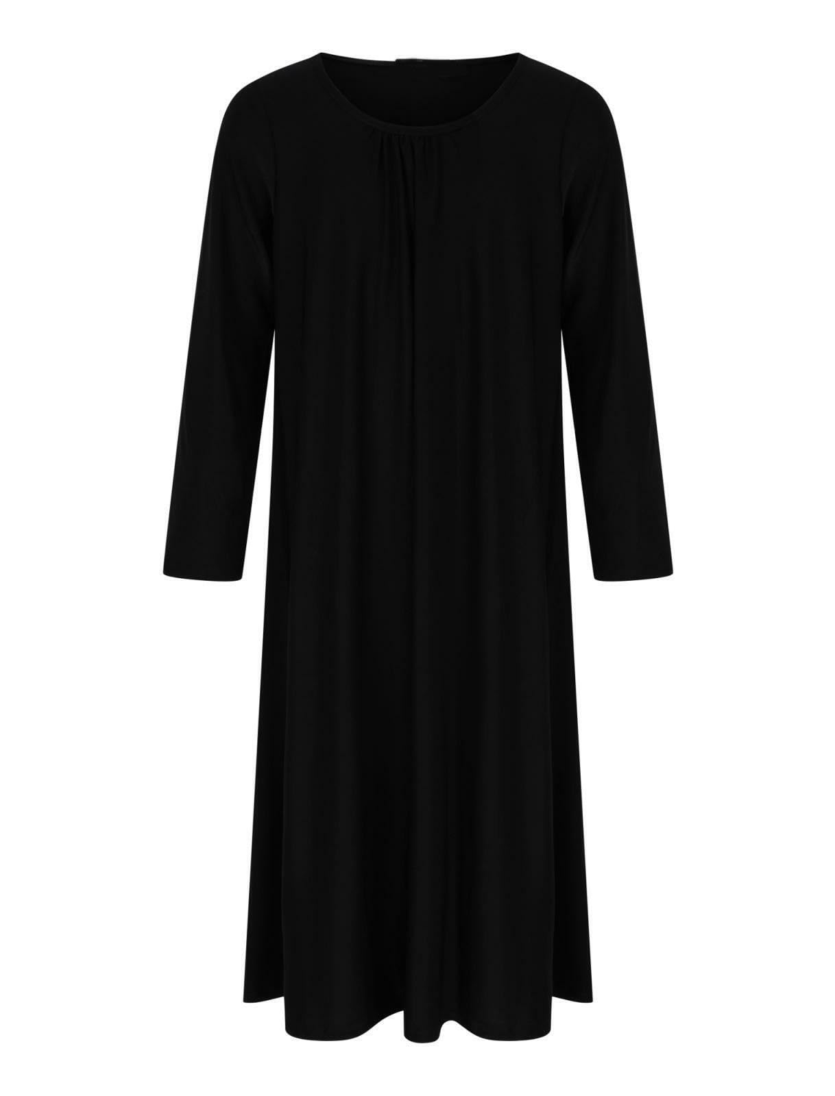 Girls Long Sleeve Maxi Dress Kids School Plain Abaya Holiday Islamic Top Jilbab Burkha