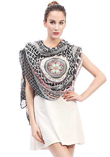Lina & Lily Elephant Boho Print Women's Scarf Shawl Wrap Lightweight4