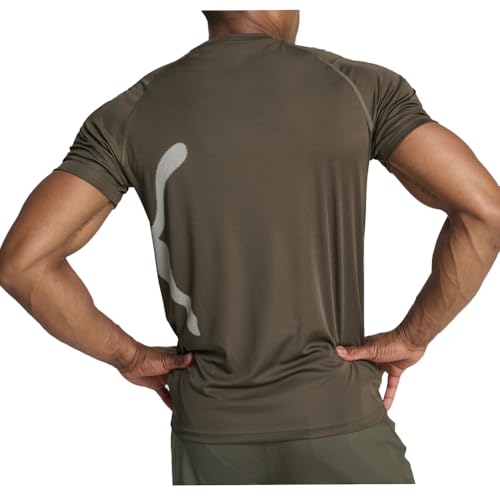 PUMA Mens Train All Day Cat Crew Neck Short Sleeve Athletic Casual Tops Casual - Green2