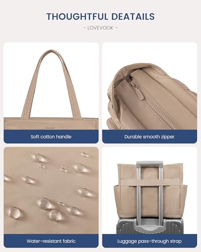 LOVEVOOK Lightweight Multi-Pocket Laptop Tote