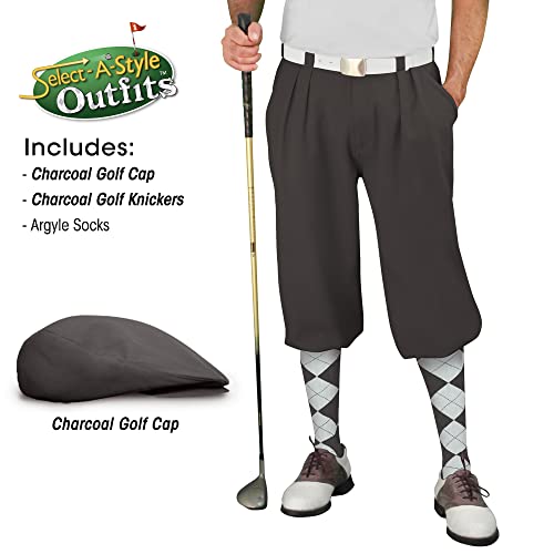 Mens Select A Style Charcoal Outfit with Matching Golf Cap and Selected Argyle Socks2