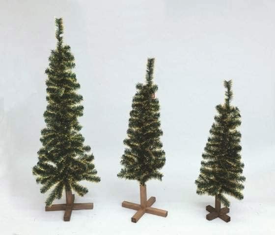 Green PVC Tree Gold Tips 120 cm, As Photo, One Size