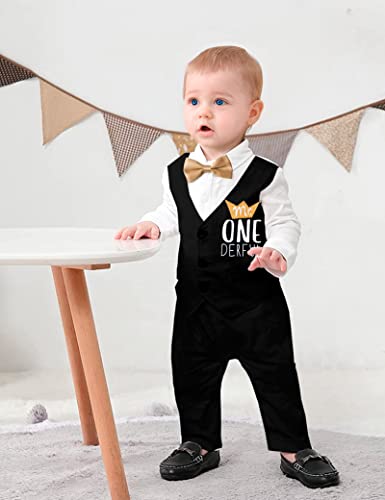 Queenstyle First Birthday Boy Outfit Bowtie Romper 1St Birthday Outfit Boy Gentleman Suit First Birthday Outfit Boy #TOP1