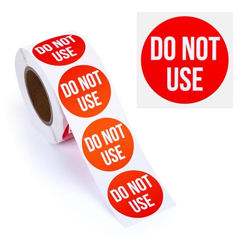 500pcs Do Not Use Sticker Roll, 1.5" Diameter Stickers for Inventory, Out of Order, Removable Adhesive, Perforated