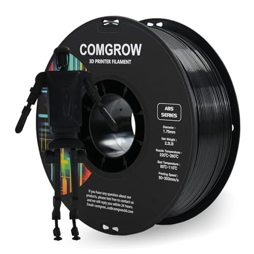 Comgrow ABS 3D Printer Filament, 1.75mm, Heat Resistant, 1kg, Black, 1.75mm Diameter, 1lb Weight, Acrylonitrile Butadiene Styrene Material, Strong and Durable, Dimensional Accuracy +/- 0.02mm