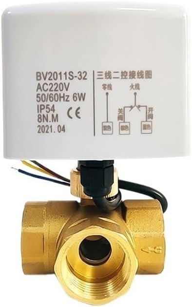 1/2" 3/4" 1" 1-1/4" 1-1/2" Brass Electric Ball Valve Three Wire System Two Control Three Way AC220V DC24V DC12V(1-1/4",12VDC)