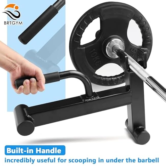 Deadlift Jack Barbell Stand,Carbon Steel Made,Easily Load and Unload 600lb Barbell Plates for Deadlift Exercise, Weight Training, Home Gym (Black Powder Coated)