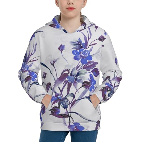 Spring Wildflowers Kids Pullover Hoodies Boys Sweatshirts Girls Athletic Clothes with Pocket