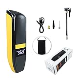 DIWANGUS Mini Electric Tire Inflator, Cordless Tyre Inflator Portable Electric Mini Pump Rechargeable Auto Tire Pump with Digital Gauge LCD Display for Cars Motorbikes Balls Swim Rings and Bicycles