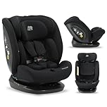 Silla de coche para niños Deryan Clyde i-Size (40-150 cm), 0-12 años, 0-36 kg, Montaje con cinturones de seguridad, reposacabezas y respaldo ajustables, reductor e inserto lingual, R129 (Negro)
