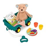 B. toys Picknick Set mit Bollerwagen, Teddybär, Spielzeug Essen, Geschirr, Bilderbuch, Picknick Decke – Kinderküche Zubehör für Kinder ab 18 Monate
