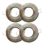 eufeifeiegds 4-teilige MR11 GU4 Spotleuchte, Schrank-Kardangelenk, Durchmesser 70 mm, Ausschnittloch 50, 60, versenkte satinweiße Flächen(Nickel Face)