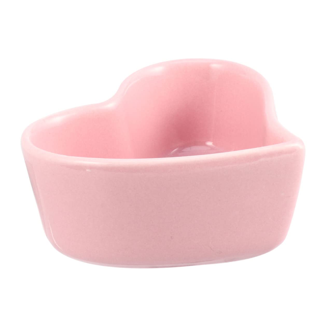 COLLBATH Non-Slip Pink Ceramic Hamster Food Bowl Heart Design 2 Pieces for Pet Animals