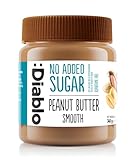 Diablo Peanut Butter Smooth | No Added Sugar, Gluten Free| Sweetened with Maltitol | Hamper Basket Available - Perfect for Gifting | 340g