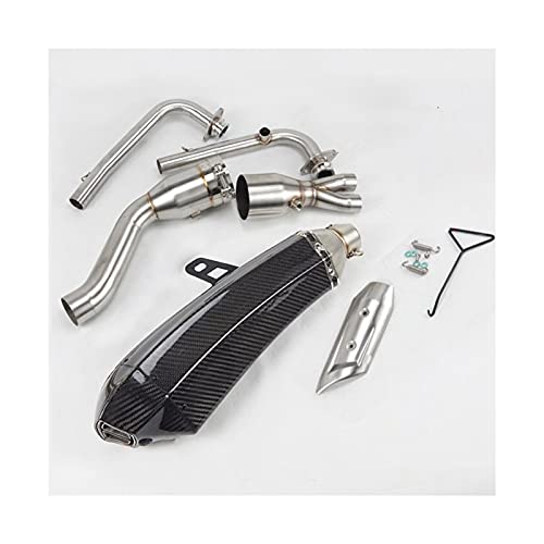 AJOHBM - Für TMAX 500 TMAX530 2008 2009 2010-2019 Slip-on Motorrad Auspuffkrümmer Ellenbogen Vorderrohr Mit Kohlefaser Schalldämpfer DB Killer AJOHBM(2017-2019 3)