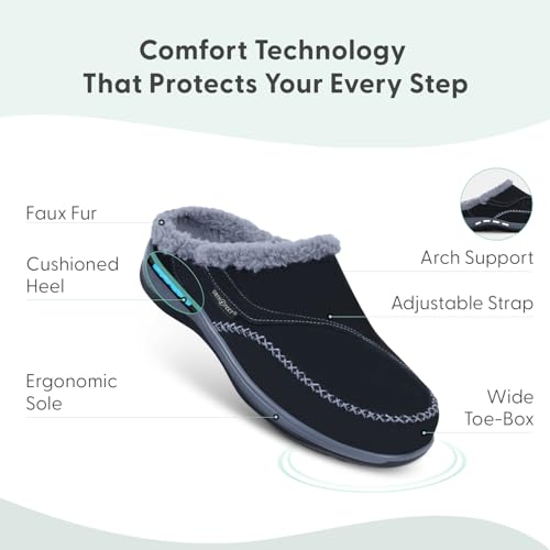 Orthofeet Women's Orthopedic Faux Fur Lined Charlotte Slippers3