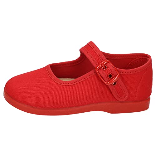 MADE IN SPAIN 951 Lonas DE Tela Rojas NIÑA Zapatillas Rojo 19