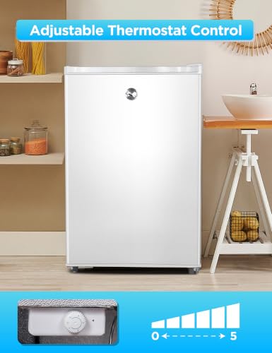 Image of Commercial Cool 3.0 Cu. Ft. Upright Freezer with 2 Removable Glass Shelves, Reversible Door, Adjustable Thermostat, Mini Freezer with Space Saving Flat Back, Manual Defrost, CCUL30W, White