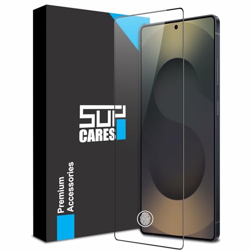 Image of SupCares Tempered Glass for Samsung Galaxy S25 Ultra (6.9 Inch) With Installation Kit | 9H Edge to Edge Screen Protector | Black