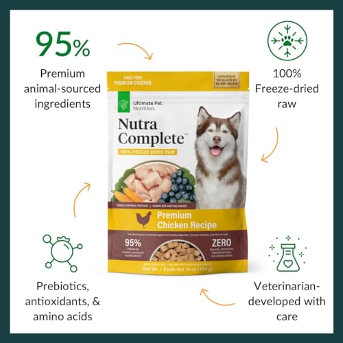 ULTIMATE PET NUTRITION Nutra Full Uncooked Freeze Dried Canine Meals, Veterinarian Formulated with Antioxidants, Prebiotics & Amino Acids (1 Pound, Hen) ULTIMATE PET NUTRITION Nutra Full Uncooked Freeze Dried Canine Meals, Veterinarian Formulated with Antioxidants, Prebiotics & Amino Acids (1 Pound, Hen)