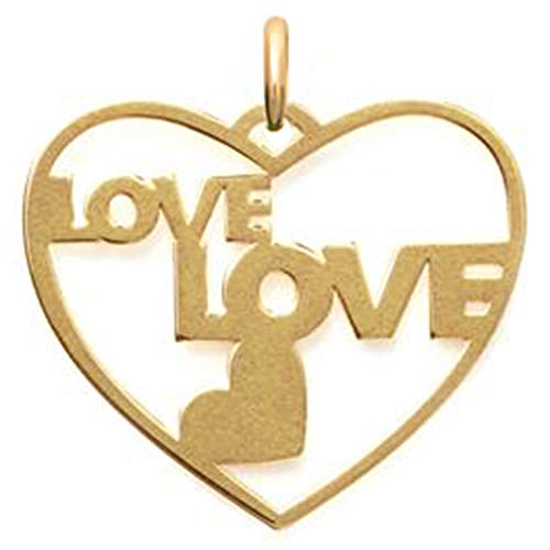 Pendentif Cœur Love Plaqué Or 18 carats pour femme avec chaîne et collier doré
