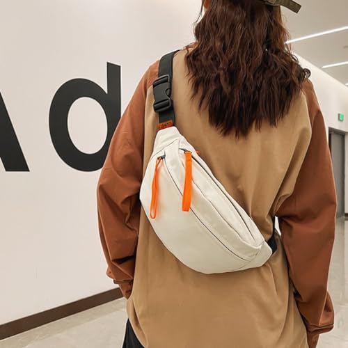 Image of GUSTAVE Waist Bags for Men Women, Fanny Pack Women Cross Body Bag Mens Nylon Shoulder Bag, Money Bag for Commuting, Travel, Outdoor Activities, Cycling(white)