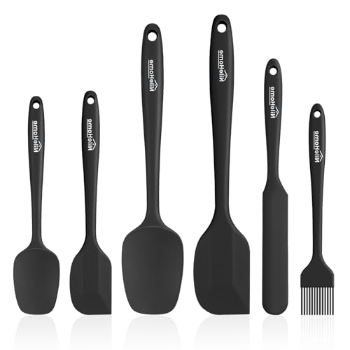 NileHome Silicone Spatula Set, 6 Pieces Food Grade Kitchen Utensils with Silicone Brush Heat Resistant BPA-free Rubber Spatula for Scraping, Baking, Cooking, Mixing