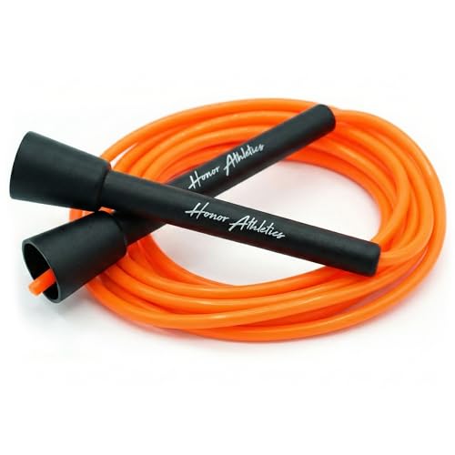 HONOR ATHLETICS Speed Rope Springseil ideal für Double Unders Boxen MMA & Cardio-Fitnesstraining (Neonorange 10 ft rope (Fits users up to 63))