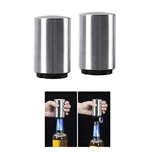 Abridor automático de garrafas de cerveja com tampa magnética, aço inoxidável, prateado da homozy