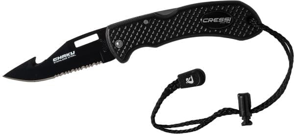 Cressi Chaku Dive Knife with Black Blade (Black)