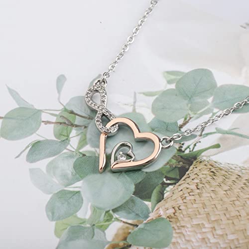 UJIMS Infinity Heart Twin Sister Pendant Necklace - Birthday Jewelry for Big Sister, Bride Gifts4