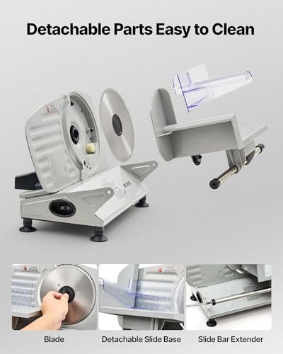 Image of VEVOR Meat Slicer, 6.7 inch Electric Deli Slicer Machine with 2 SUS420 Blades