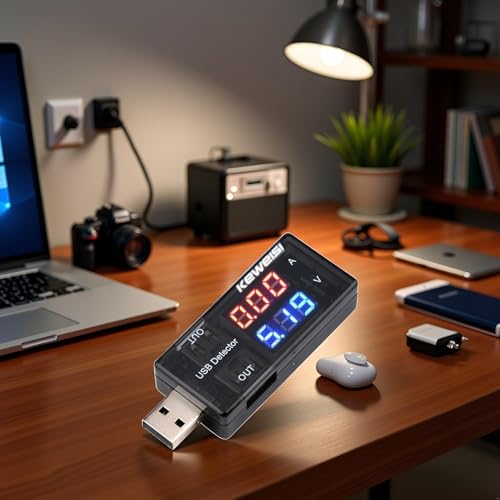 Image of Black USB Voltmeter,Ammeter Voltage Power Capacity Tester Current Meter,USB Tester Type, Dual USB Current Voltage Charger Voltage Testers