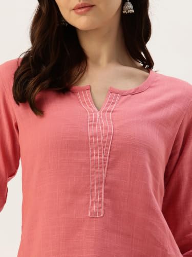 Image of Elegant Short Kurti for Women - 3 /4 Sleeves | Round Neck | (S to XXL)