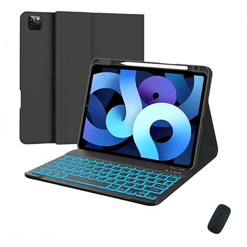 Étui mince iPad 10e génération avec clavier Bluetooth haut de gamme et souris précise