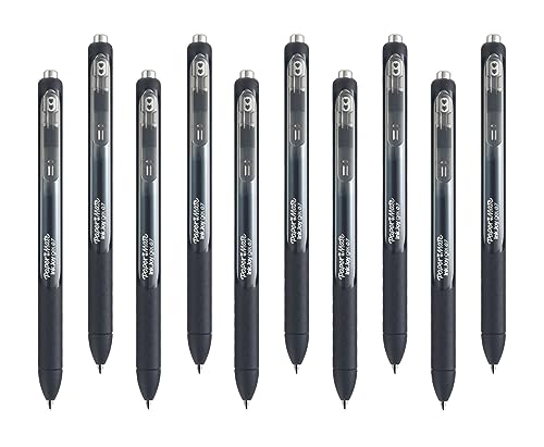 Paper Mate InkJoy Gel Retractable Pens - 0.7mm Medium Point - Black Ink - Pack of 10