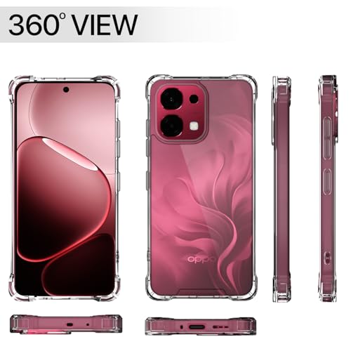 Image of Amazon Basics Back Cover for Oppo F31 5G / Oppo F33 5G PC + TPU Clear Transparent Raised Edges Shockproof Protective Phone Bumper Case (Transparent)