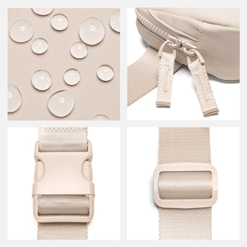 Image of Belt Bag for Women Two-Way Zipper Cross Body Fanny Pack Fashion Waist Packs Everywhere Belt Bag with Adjustable Strap Gifts for Teen Girls Women Men (Beige)