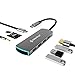 Price comparison product image USB-C Adapter Hub with HDMI, USB-3, Audio Out, MicroSD and SD | 8 in 1 Powered Microphone & Multi Adapter compatible with Mac, PC and iPad | SUPER FAST | UK DESIGN