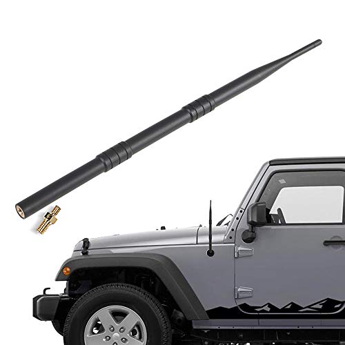 Savadicar 13-inch Stubby Reflex Antenna Replacement Compatible with 2007-2023 Jeep Wrangler Jk JKU JL JLU & Gladiator JT Truck, Metal + ABS, Black