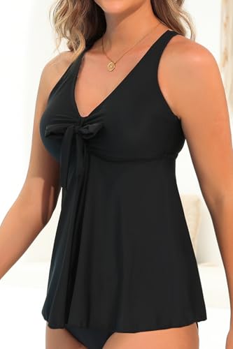 Image of Yonique Women's Flowy Tankini Top - Modest Swim Top with Loose Fit, No Bottom