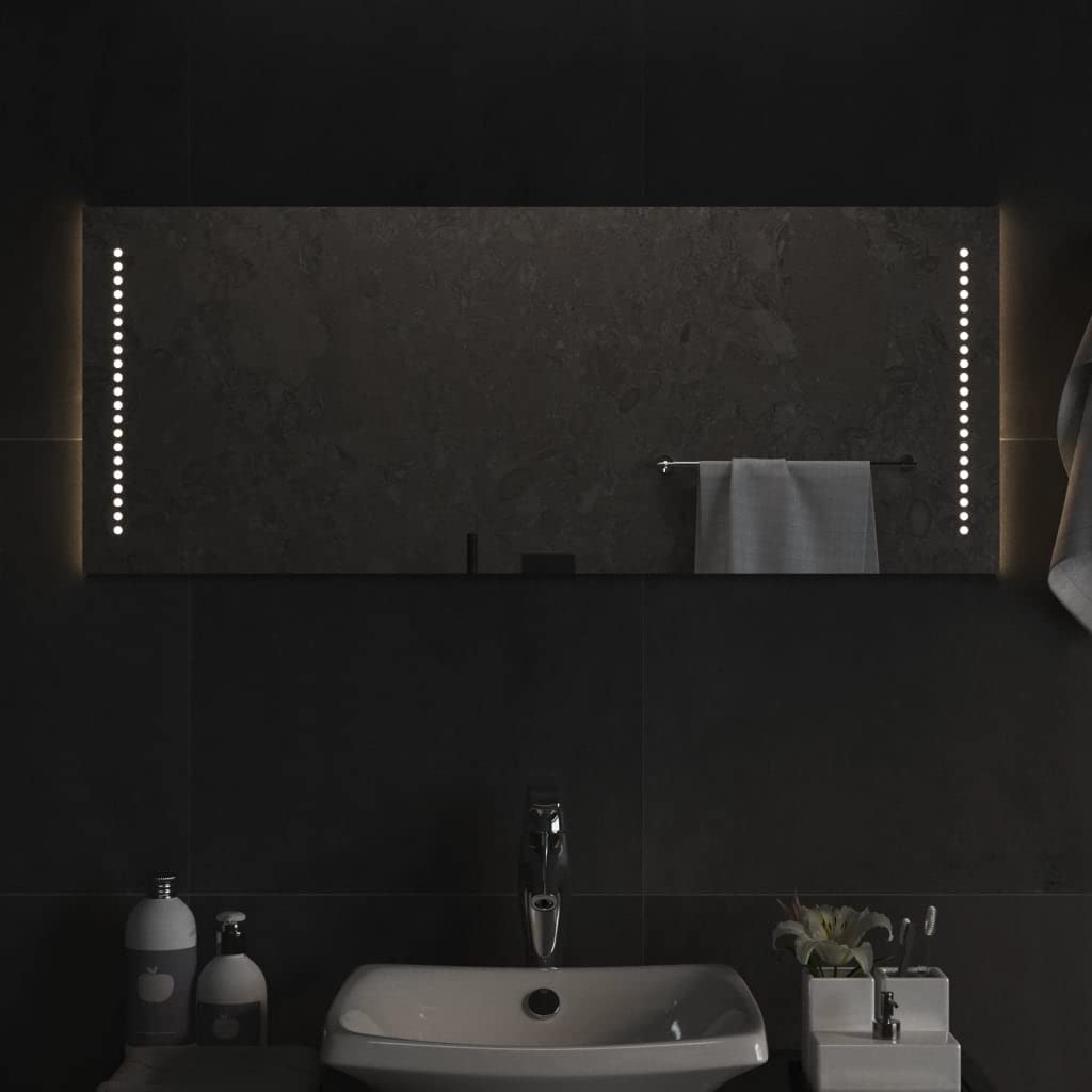 Miroir de salle de bain à LED 40x100 cm grand miroir mural lumineux pour maison