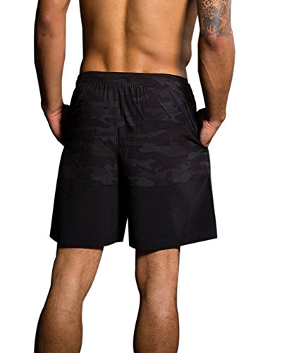 Onzie Hot Yoga Mens Board Shorts 503 Black Camo (Black Camo, Medium/Large)2