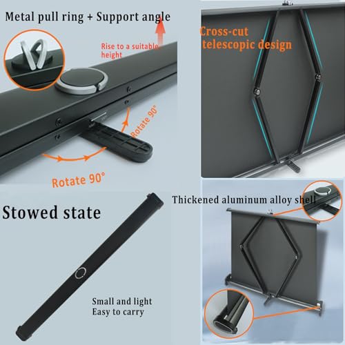 Pantalla Manual Proyector 16:9, 50 Pulgadas, Plegable miniatura 3
