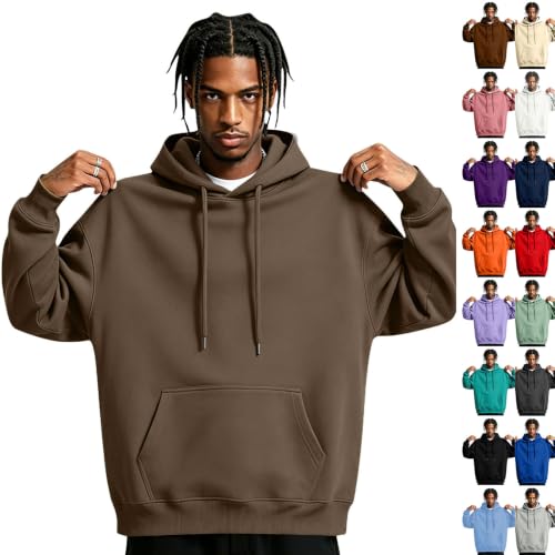 Oversized Hoodie for Men Loose Fit Vintage Fleece Mens Sweatshirts - image 1