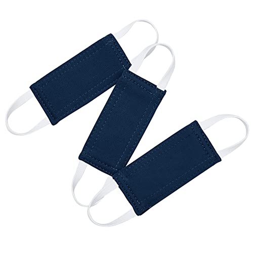 PONY DANCE Baby Door Latch Cover Closer - Nursery Door Silencer with Strong Elastic Straps, Thick Solid Cushion for Noise Reduction, Prevents Slamming, 3 Pieces, 4W x 2L Inches, Navy Blue