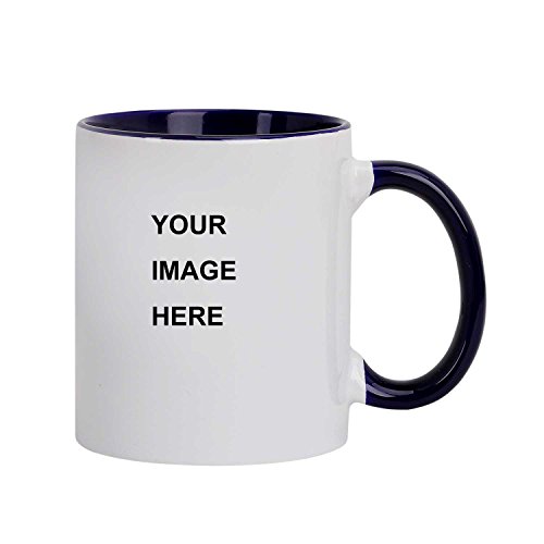 Personalized Coffee Mugs With Photo/Text/Logo Diy Print Ceramic Tea Cup Custom Mugs Colored Interior 11 Oz Customized Gift For Her And Him, Birthday Christmas Surprise (Royal Blue) #TOP1