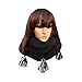Handmade Wednesday Addams Snood. Black Infinity Scarf with Tassels. Nevermore Cowl. Friendship Snood.