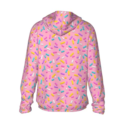 Pink Decorative Sprinkles Sun Protection Hoodie Zip Rash Guard Long Sleeve Shirt for Fishing Hiking for Mens Womens4