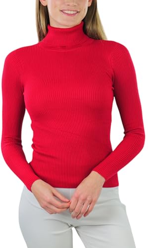 Image of ToBeInStyle Women's Classic Knit Fold Over Turtleneck Pullover